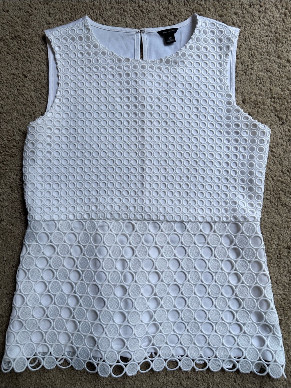 Ann Taylor White Lace Tank Top